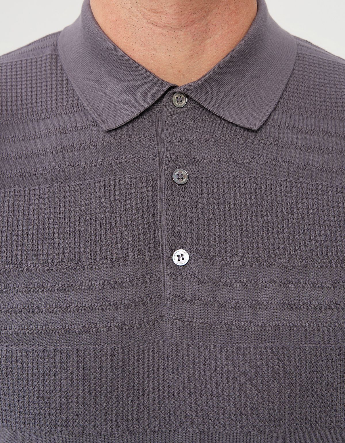 Поло мужское вязаное серое на пуговицах Gratude | купить в интернет-магазине Olymp-Men