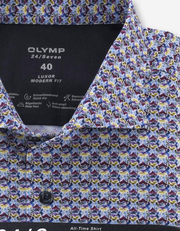 Рубашка трикотажная летняя мужская OLYMP Luxor 24/7, modern fit