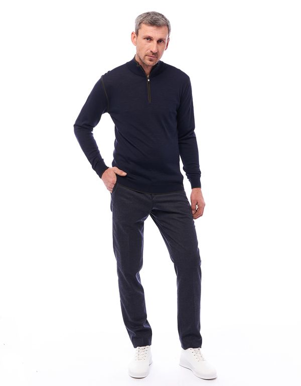 Свитер мужской на молнии Gratude из шерсти мериноса с шёлком | купить в интернет-магазине Olymp-Men