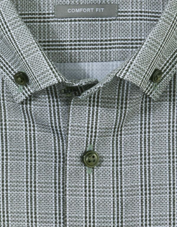 Рубашка мужская в клетку OLYMP Luxor, прямой крой, пуговицы на воротнике | купить в интернет-магазине Olymp-Men