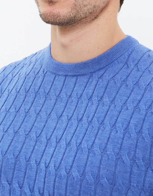 Джемпер мужской голубой FRATELLI с косами | интернет-магазин Olymp-Men