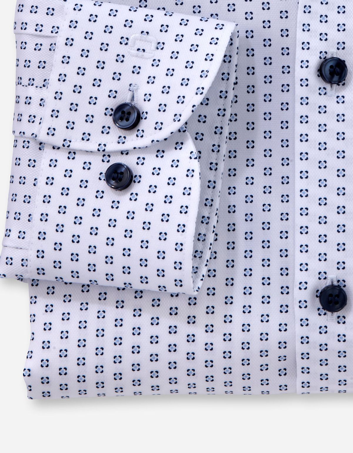 Рубашка мужская с синим принтом OLYMP, body fit на высокий рост | купить в интернет-магазине Olymp-Men