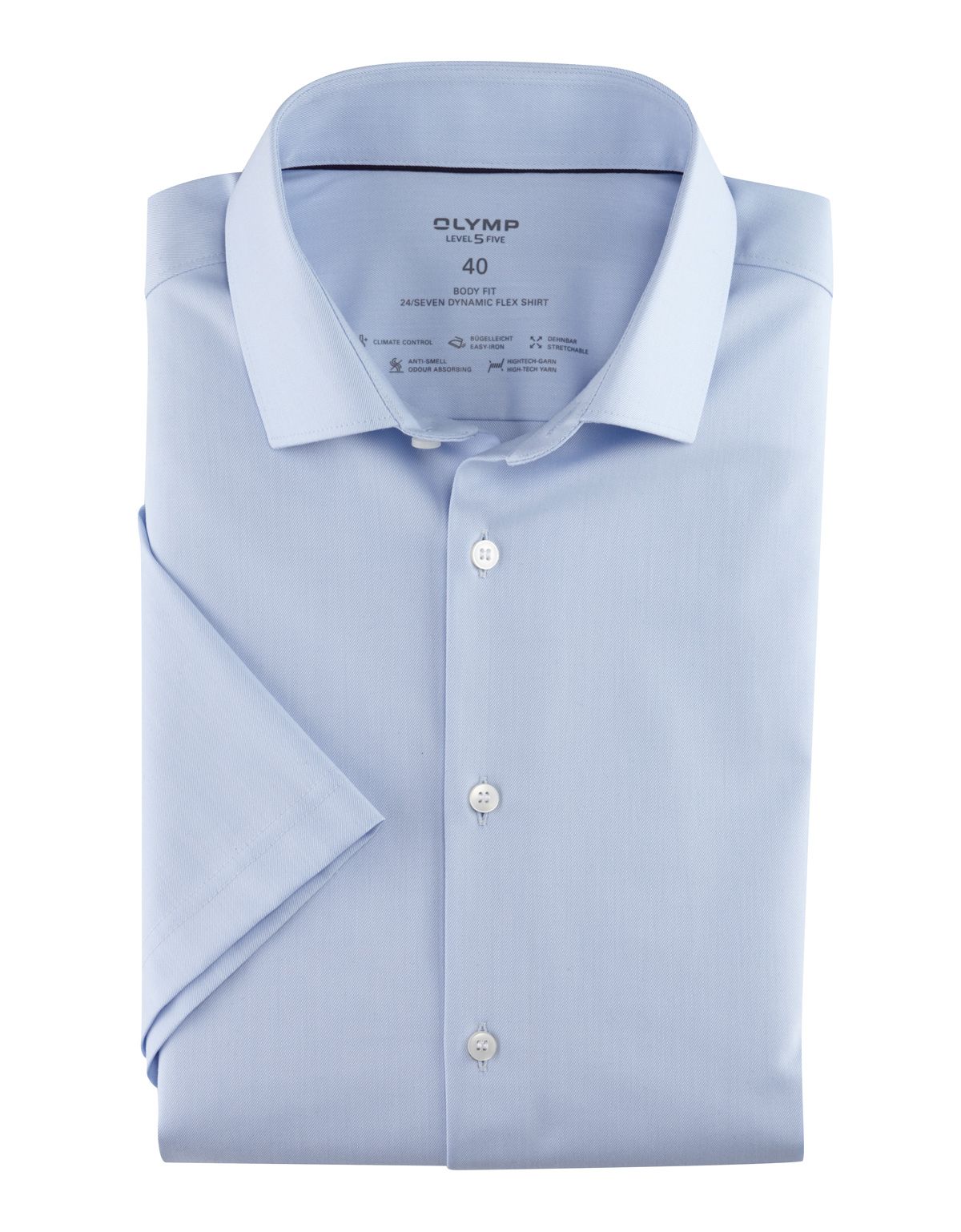 Рубашка мужская OLYMP Level Five, климат-контроль, body fit[ГОЛУБОЙ]