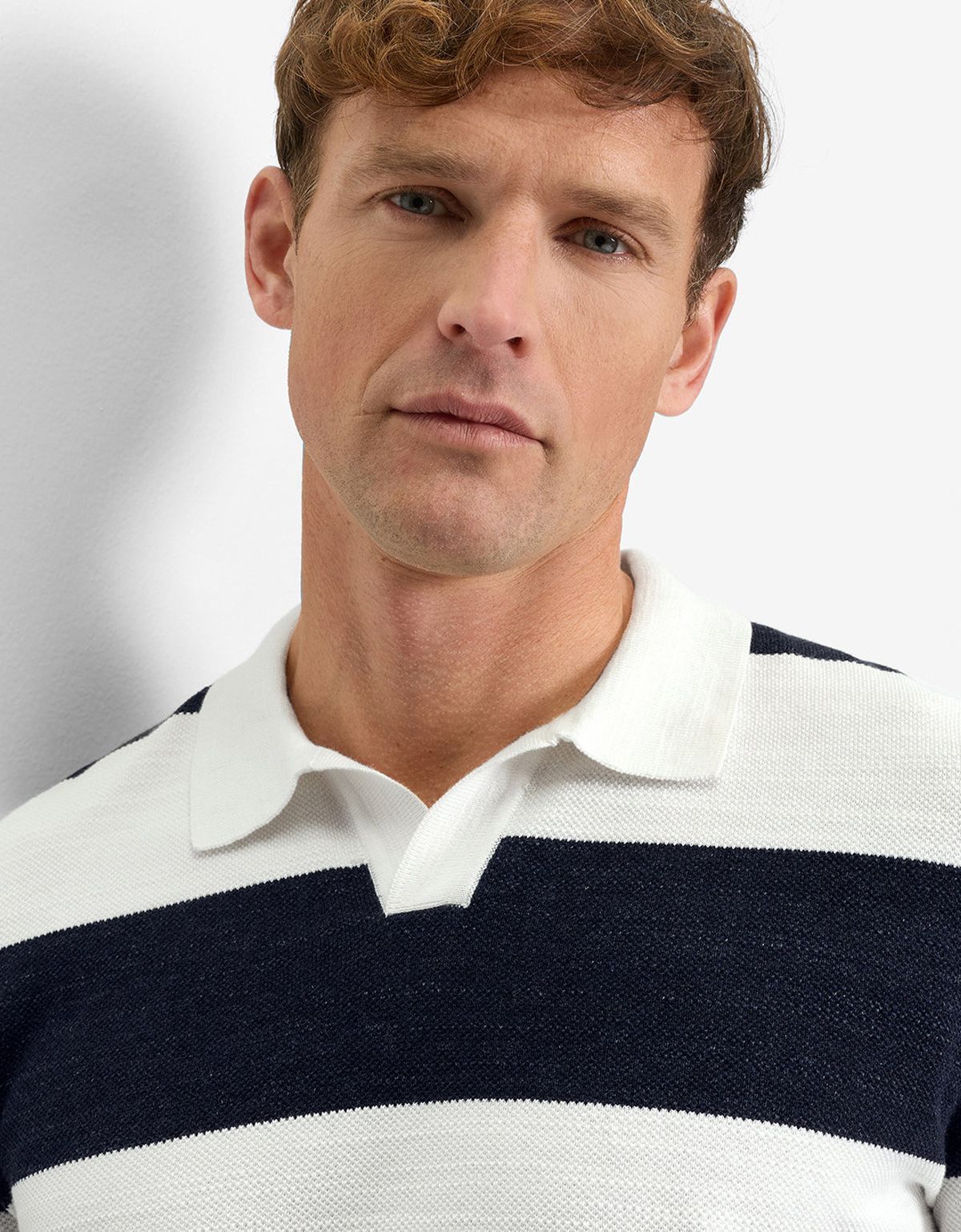 Поло мужское вязанное в синюю полоску Olymp | купить в интернет-магазине Olymp-Men