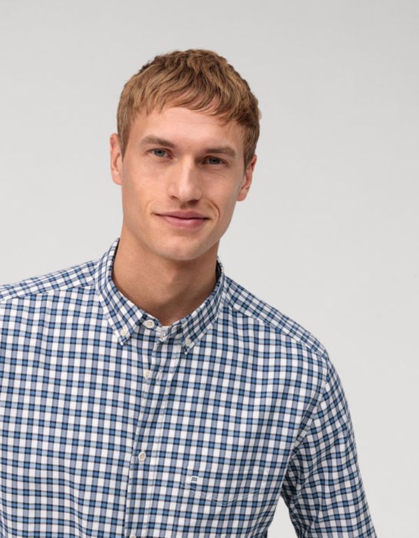 Рубашка мужская хлопковая в клетку OLYMP Casual | купить в интернет-магазине Olymp-Men