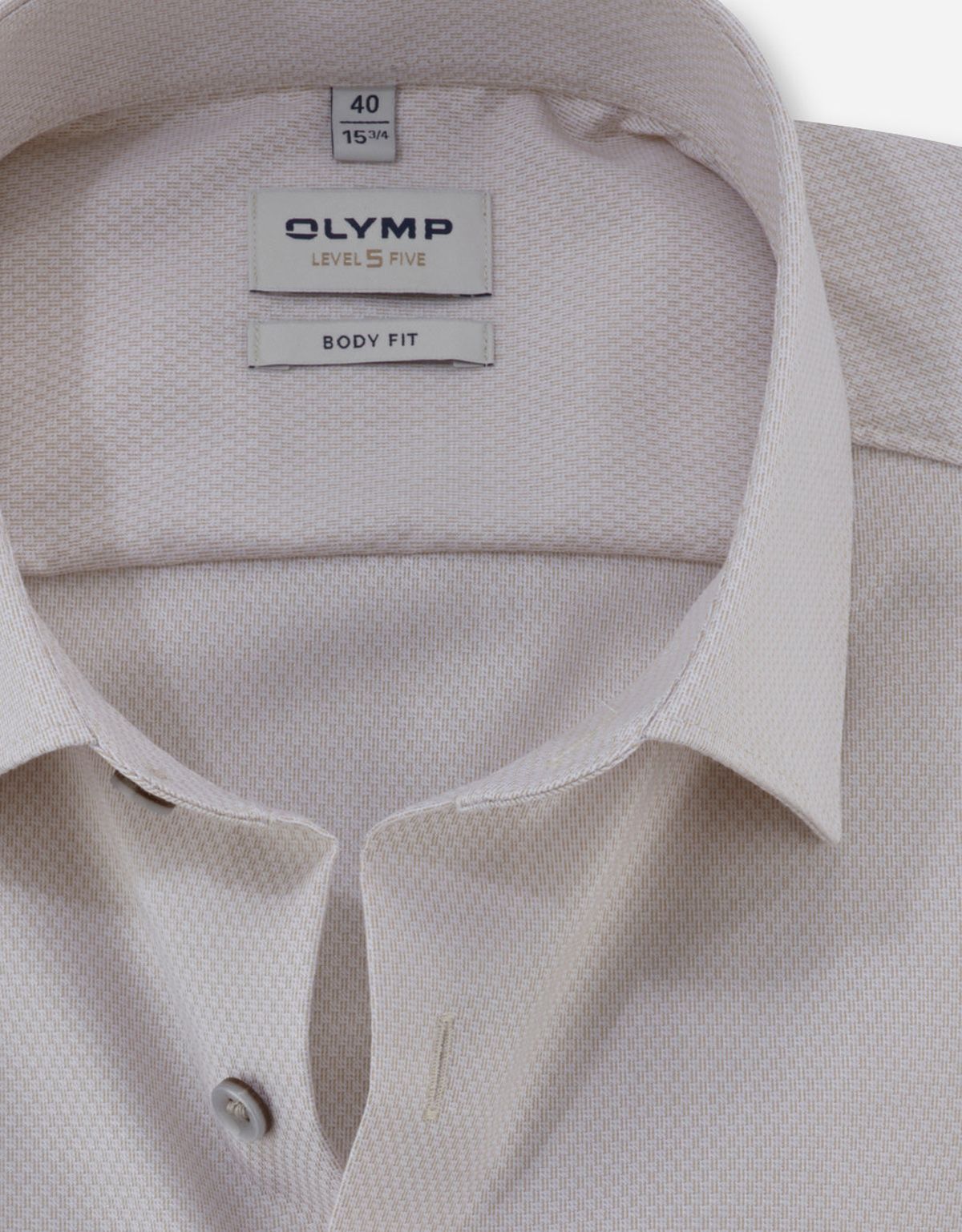 Сорочка бежевая мужская приталенная OLYMP, фактурная | купить в интернет-магазине Olymp-Men