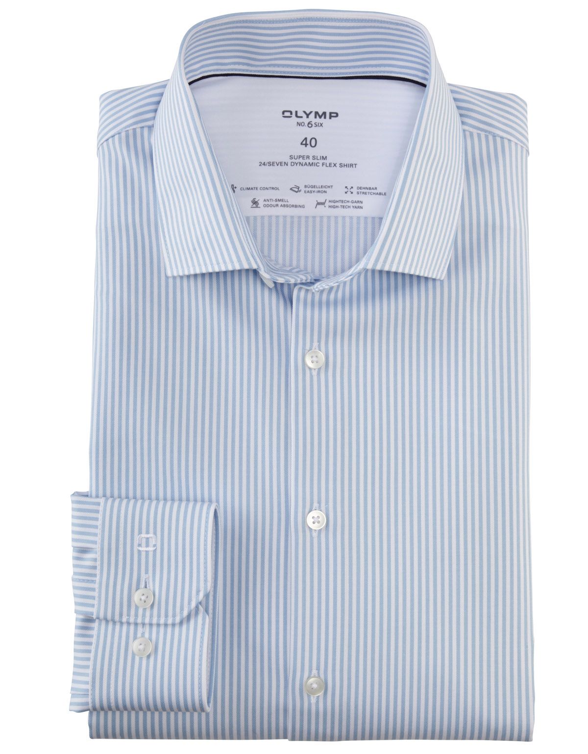 Рубашка мужская OLYMP 24/7 в полоску, супер слим, артикул 07526411