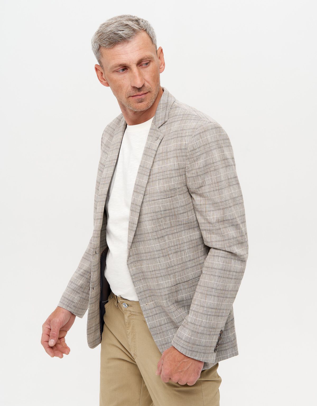 Мужской пиджак в клетку w.Wegener, лён с хлопком | купить в интернет-магазине Olymp-Men