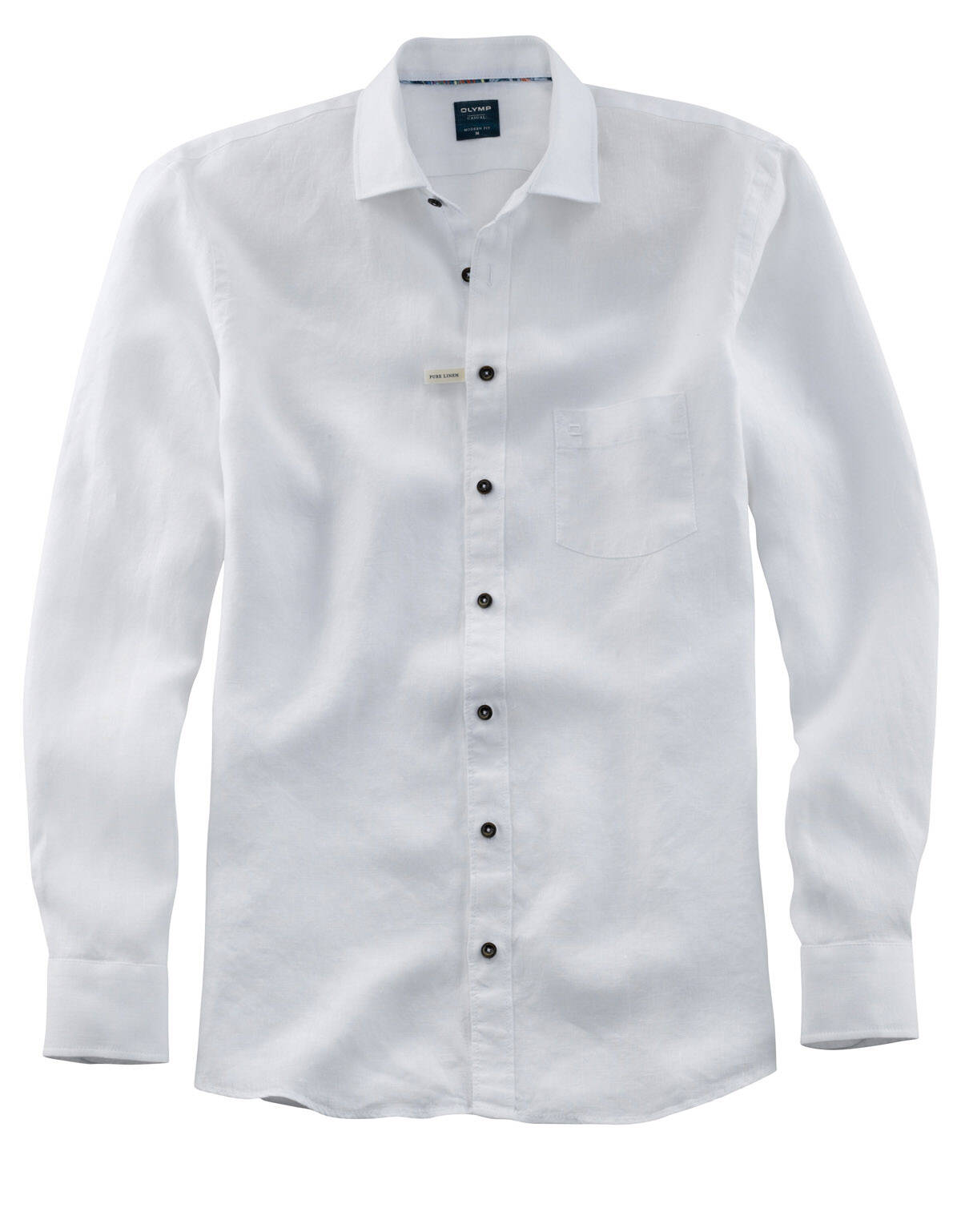Рубашка льняная белая мужская OLYMP Casual[Белый]