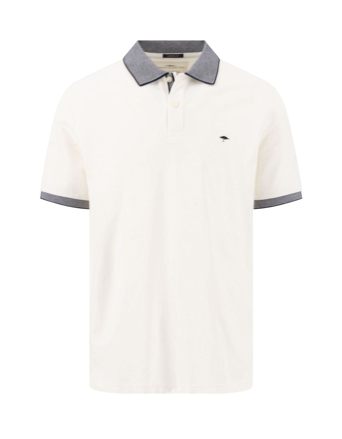 Поло мужское светлое с синим воротником Fynch-Hatton | купить в интернет-магазине Olymp-Men