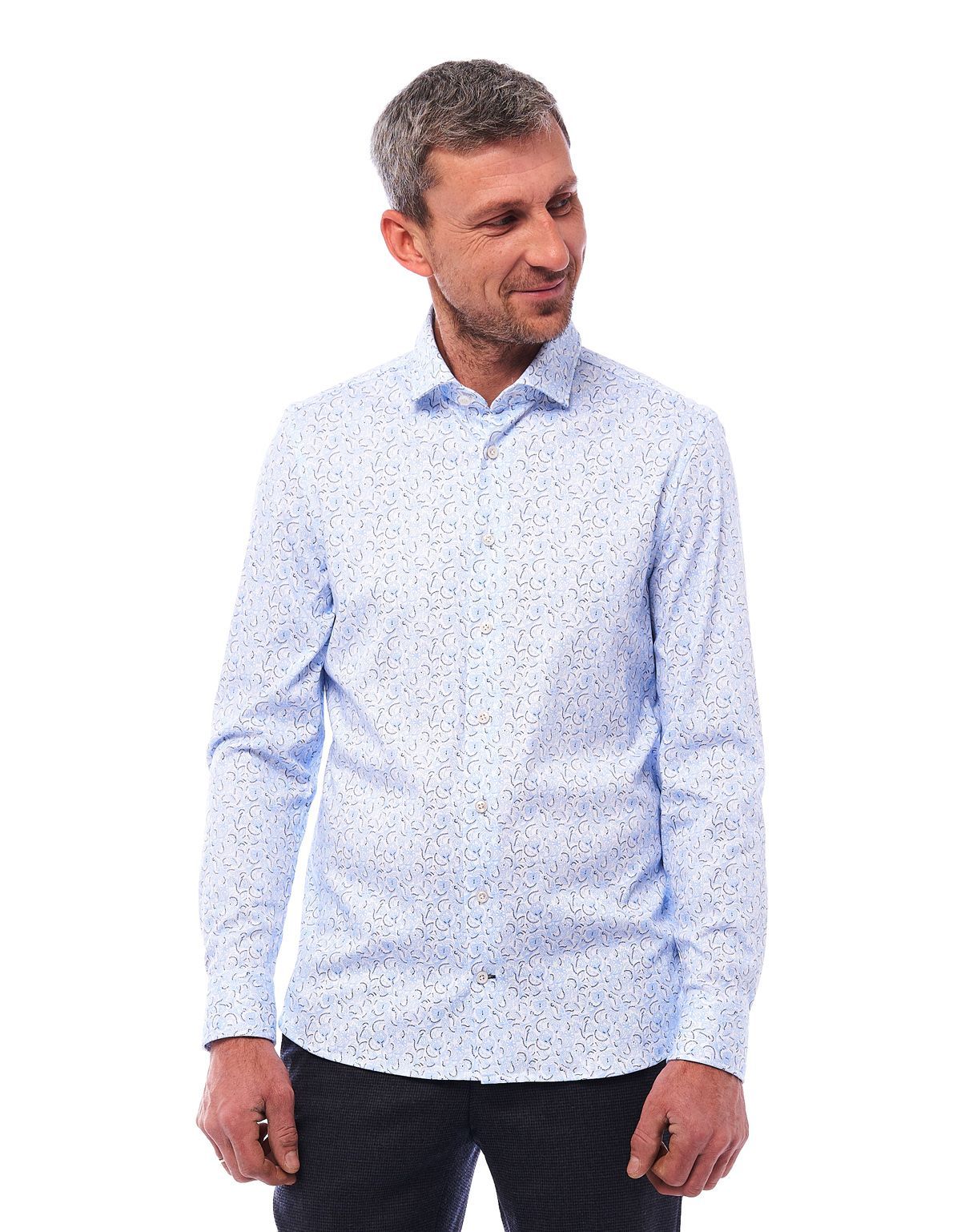 Рубашка мужская трикотажная Olymp Signature с рисунком