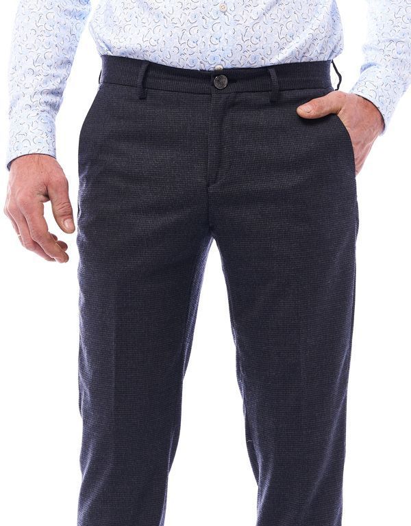 Брюки мужские шерстяные в клетку Gratude зауженные с поясом на резинке | купить в интернет-магазине Olymp-Men