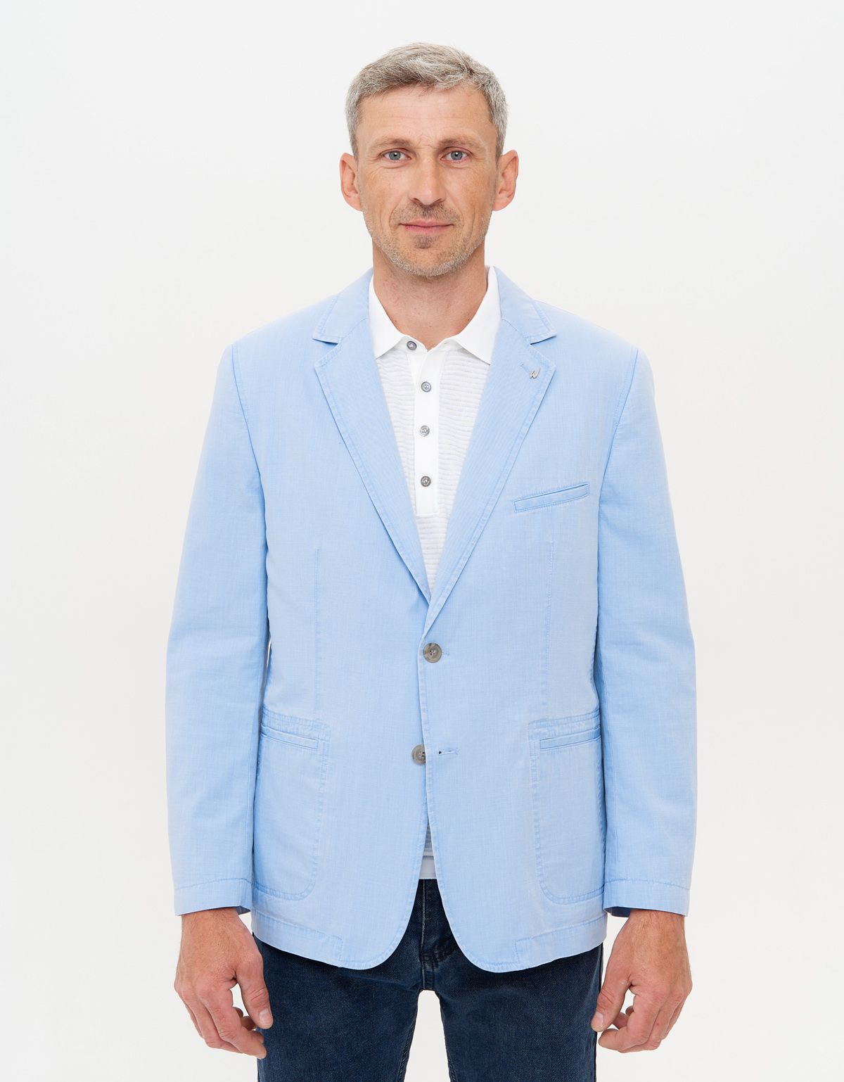 Пиджак голубой мужской w.Wegener из тонкого хлопка | купить в интернет-магазине Olymp-Men