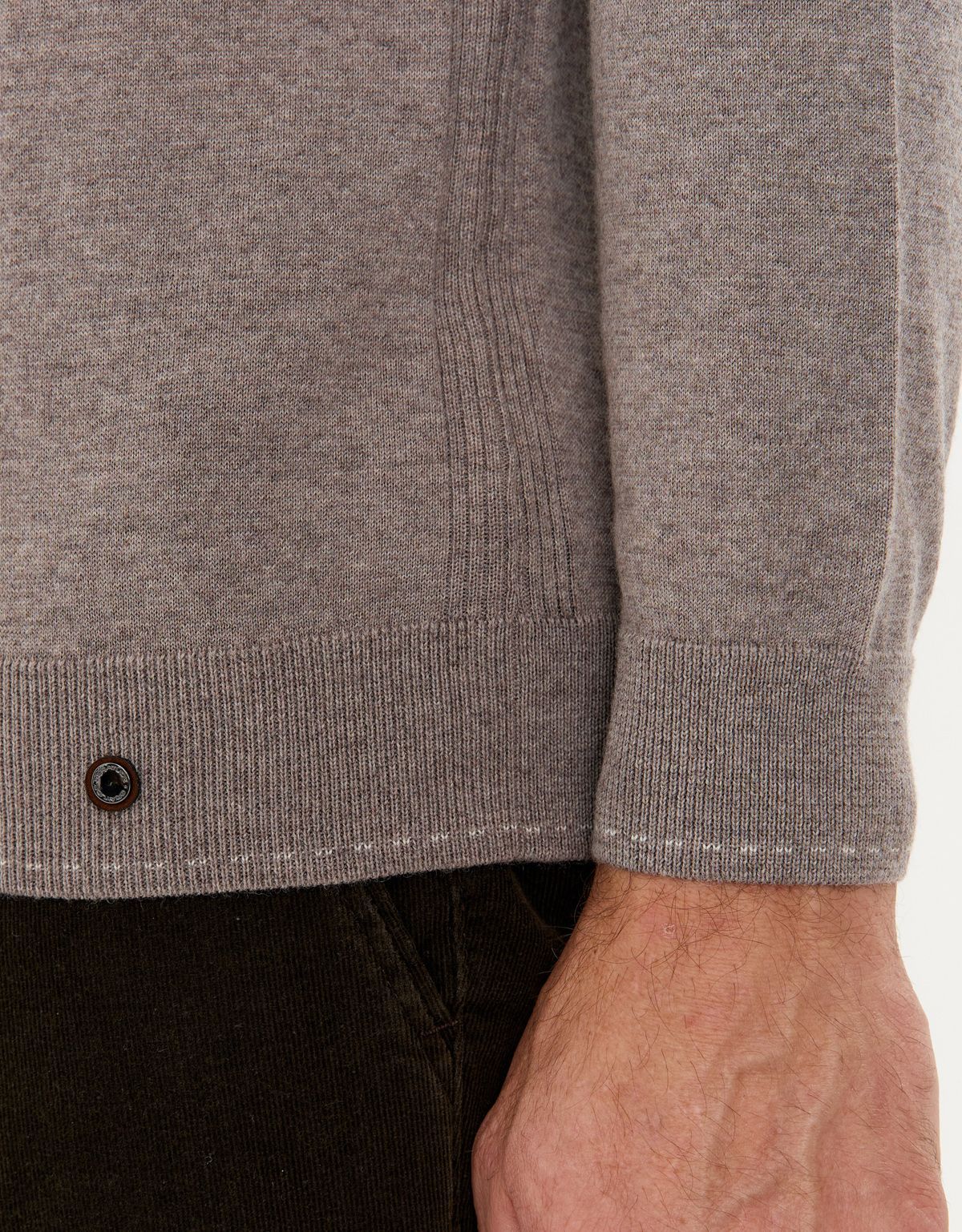 Свитер бежевый с воротником на молнии Gratude шерстяной | купить в интернет-магазине Olymp-Men