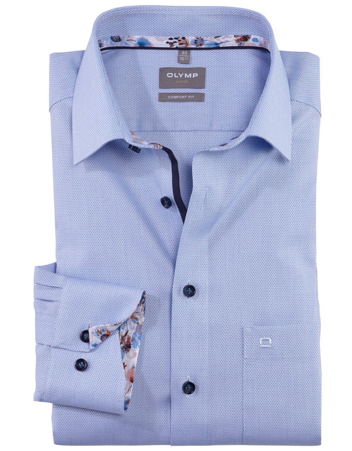 Рубашка классическая мужская OLYMP Luxor, прямая[Голубой]