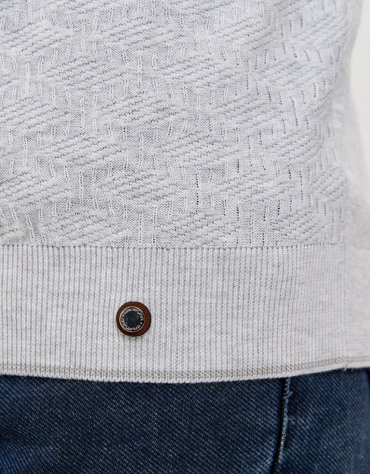 Поло серое мужское вязаное на молнии Gratude | купить в интернет-магазине Olymp-Men