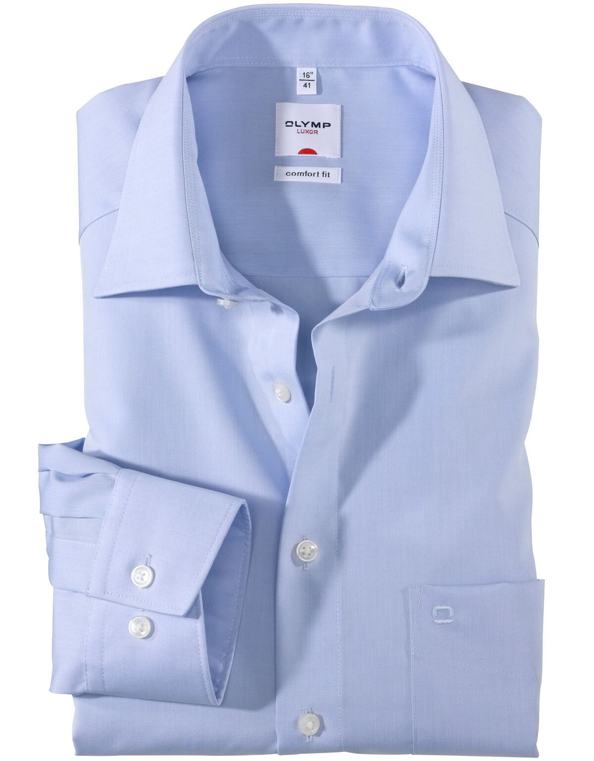 Мужская классическая рубашка OLYMP, прямой крой[Голубой]