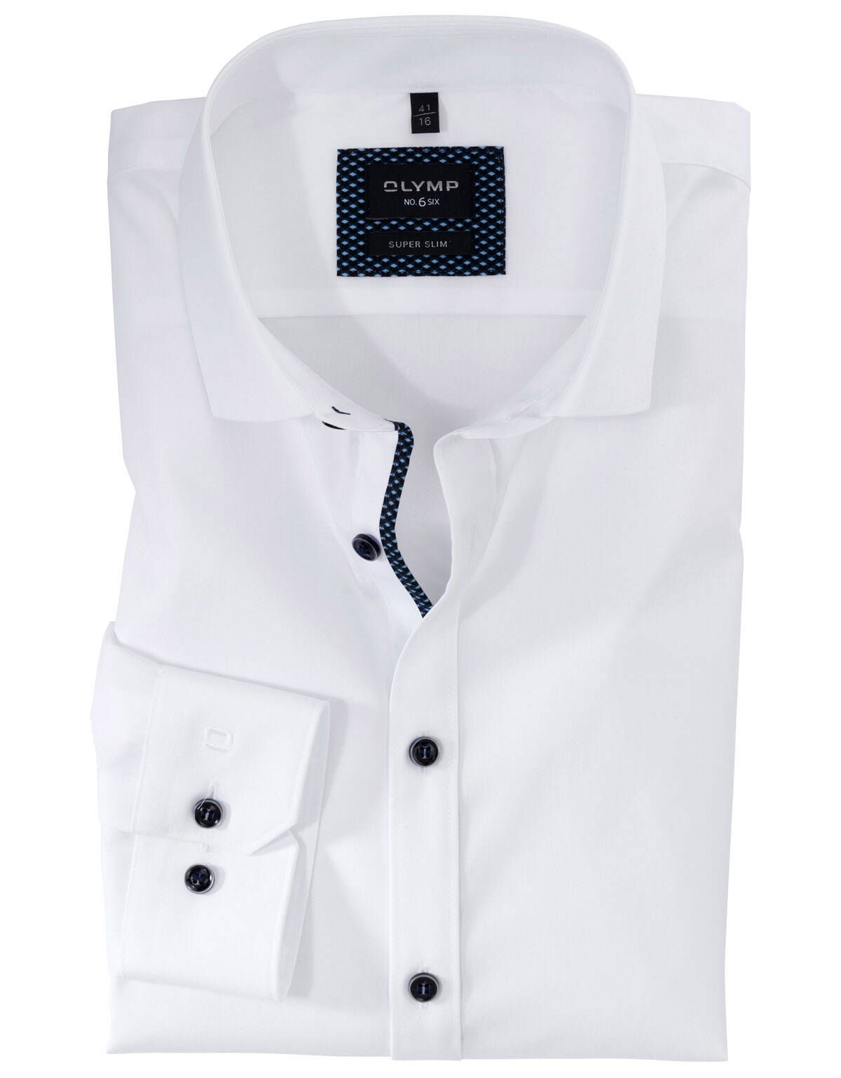 Рубашка белая мужская OLYMP №6, супер слим[Белый]