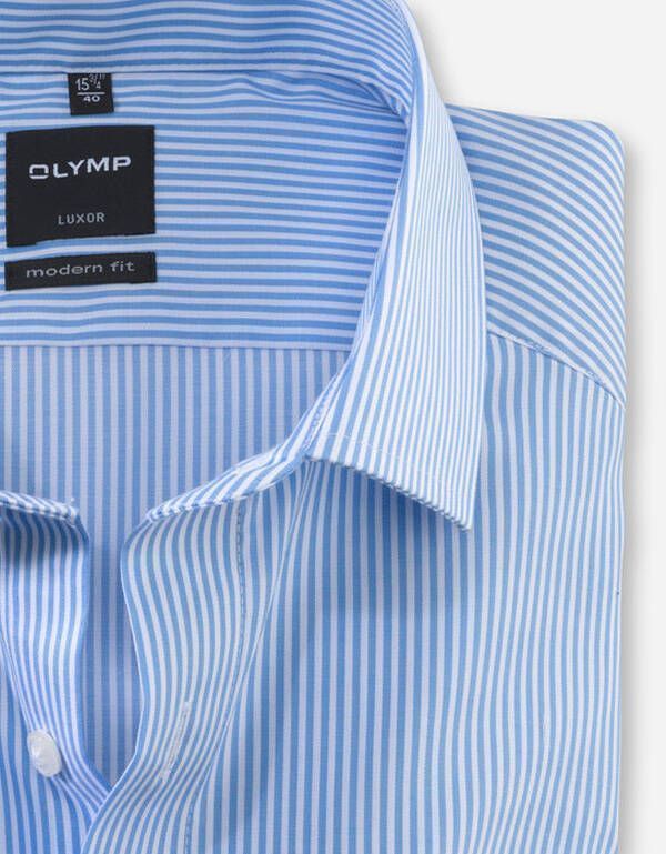 Рубашка мужская в голубую полоску OLYMP Luxor, modern fit | купить в интернет-магазине Olymp-Men