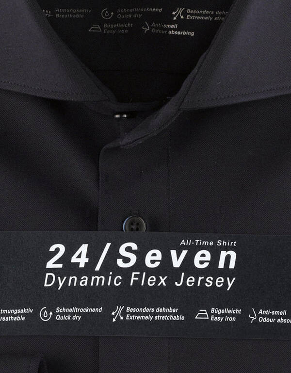 Рубашка синяя трикотажная Olymp 24/7, modern fit | купить в интернет-магазине Olymp-Men