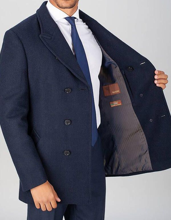 Пальто мужское шерстяное двубортное, slim fit | купить в интернет-магазине Olymp-Men