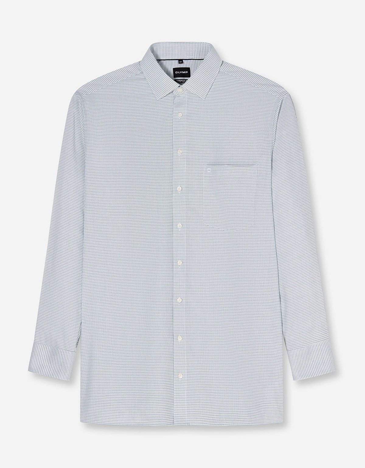 Сорочка классическая с зелёным принтом Olymp Luxor Big, прямой крой | купить в интернет-магазине Olymp-Men