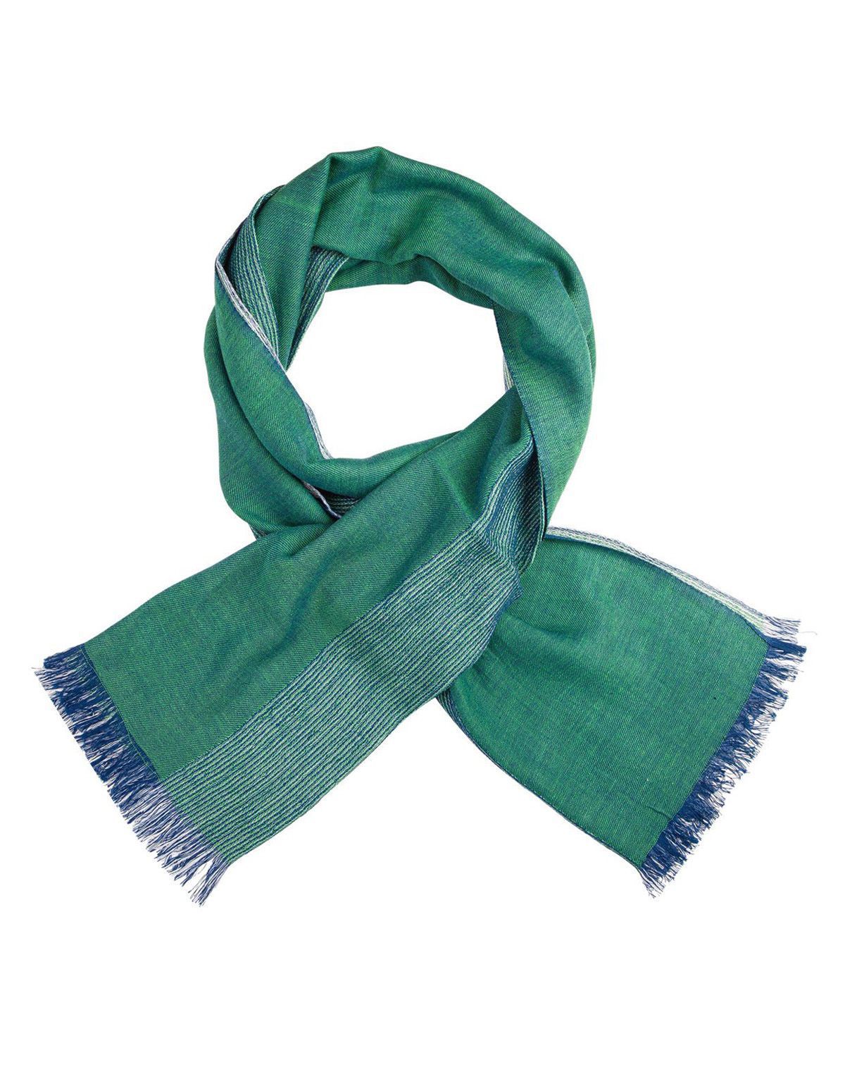 Шарф мужской Lindenmann в зелёную полоску | купить в интернет-магазине Olymp-Men