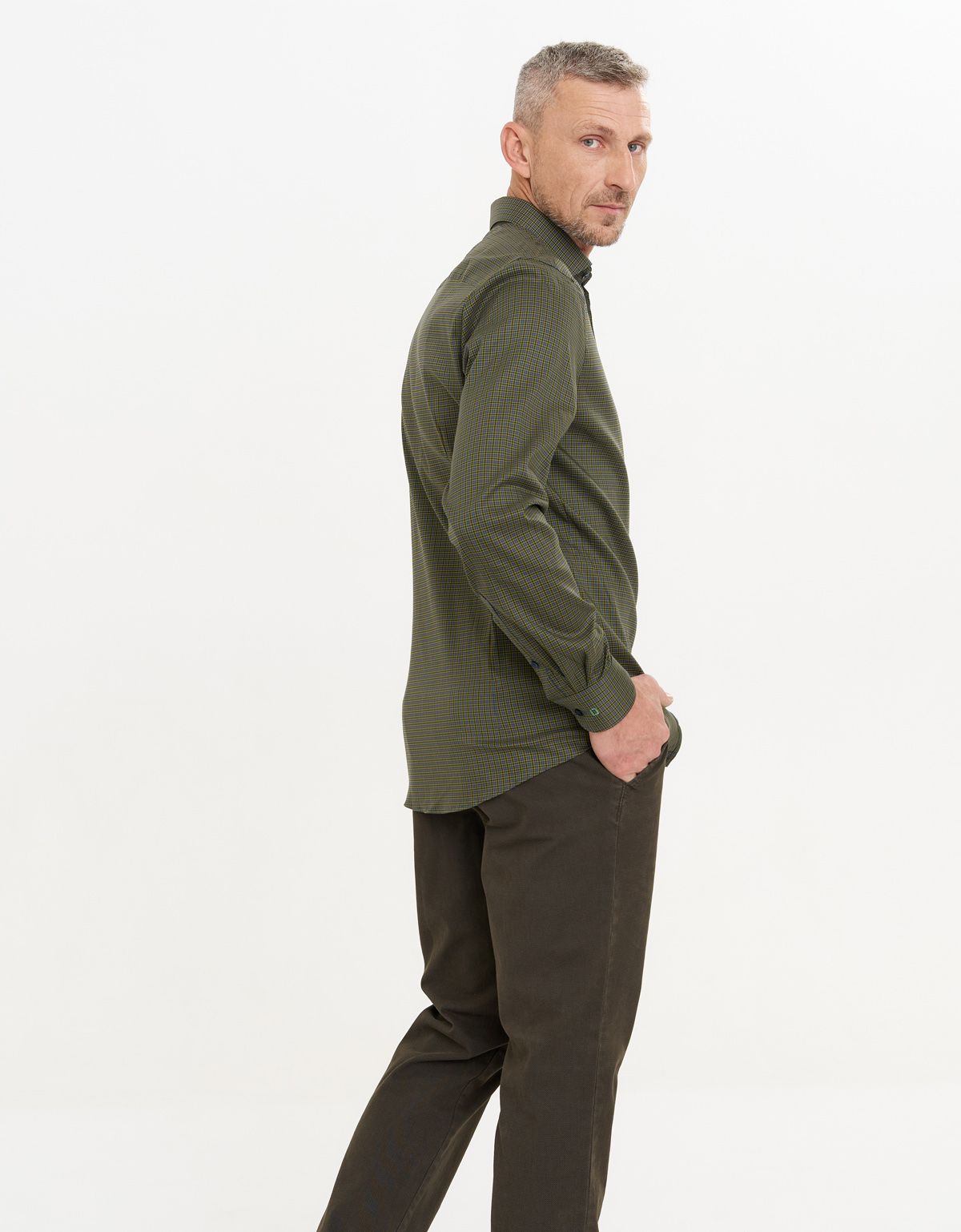 Рубашка мужская OLYMP 24/7 в клетку, body fit | купить в интернет-магазине Olymp-Men