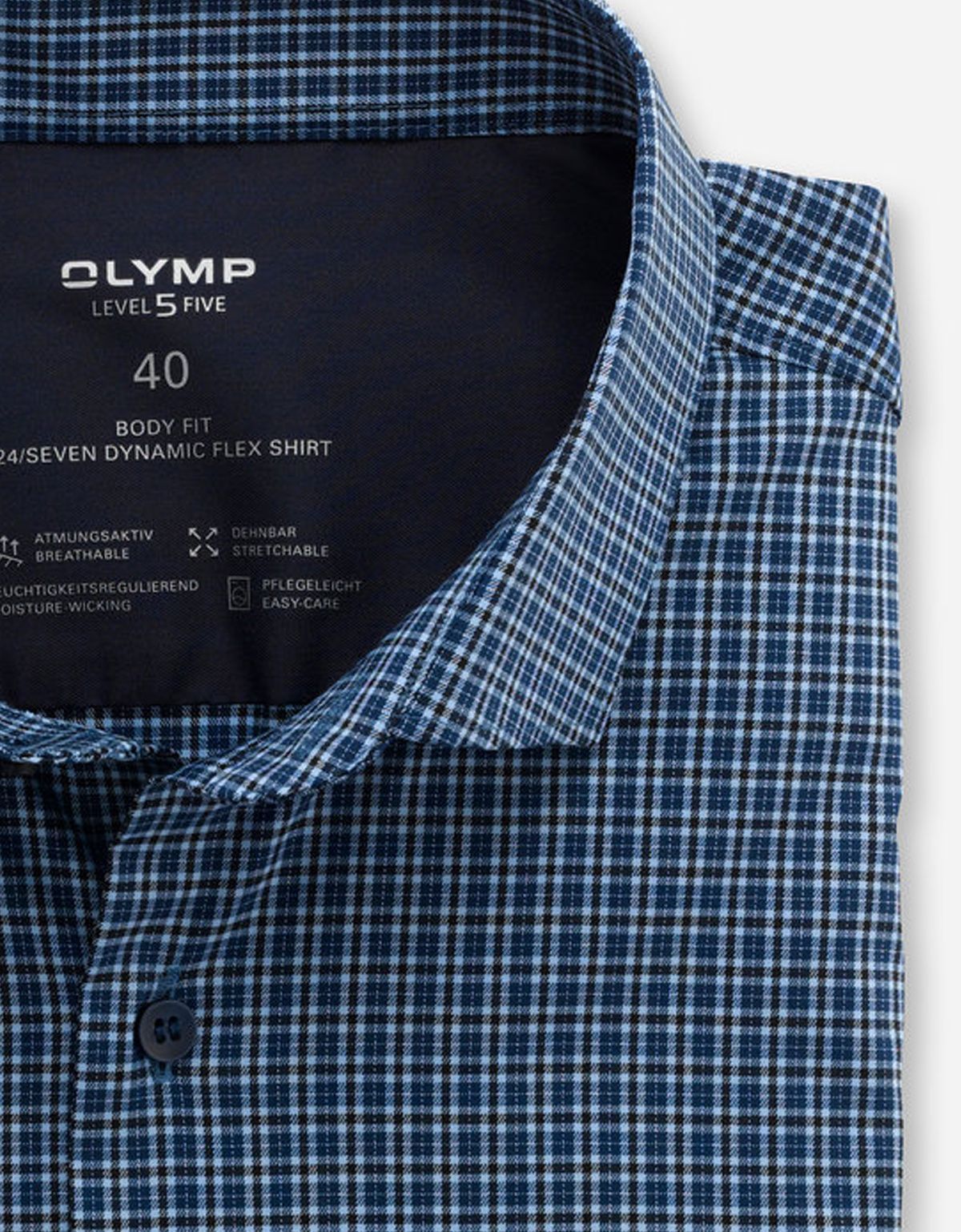 Рубашкав мужская OLYMP 24/7 в клетку, body fit | купить в интернет-магазине Olymp-Men