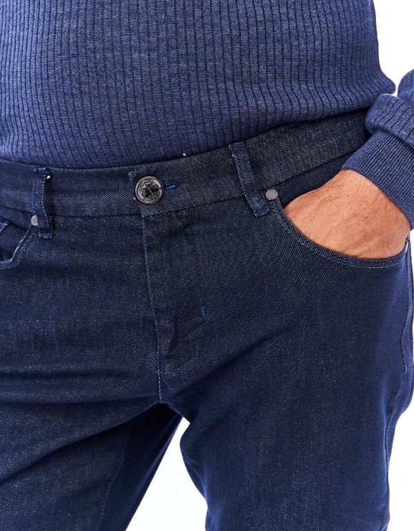 Джинсы мужские синие Gratude зауженные с поясом на резинке | купить в интернет-магазине Olymp-Men