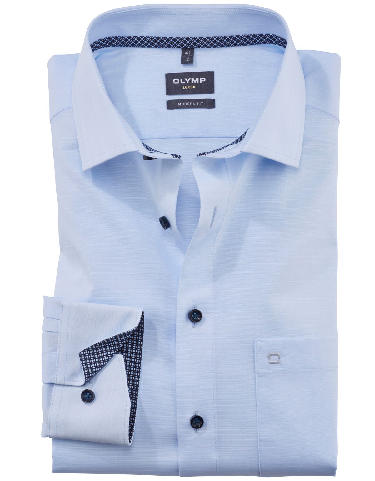 Рубашка классическая мужская OLYMP Luxor, modern fit на высокий рост[ГОЛУБОЙ]