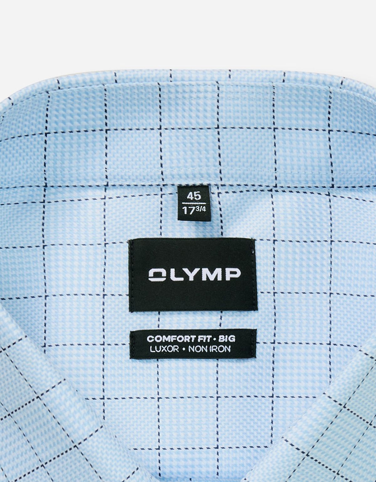 Рубашка голубая в клетку Olymp Luxor Big, прямой крой | купить в интернет-магазине Olymp-Men