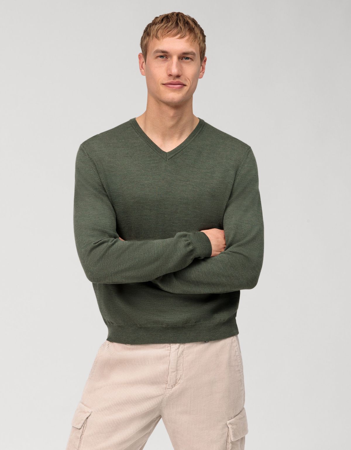 Пуловер зелёный мужской OLYMP, modern fit[ЗЕЛЁНЫЙ]