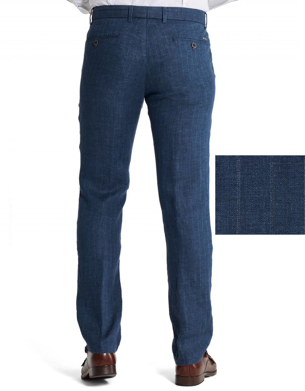 Льняные синие брюки w.Wegener, мод.Conti | купить в интернет-магазине Olymp-Men