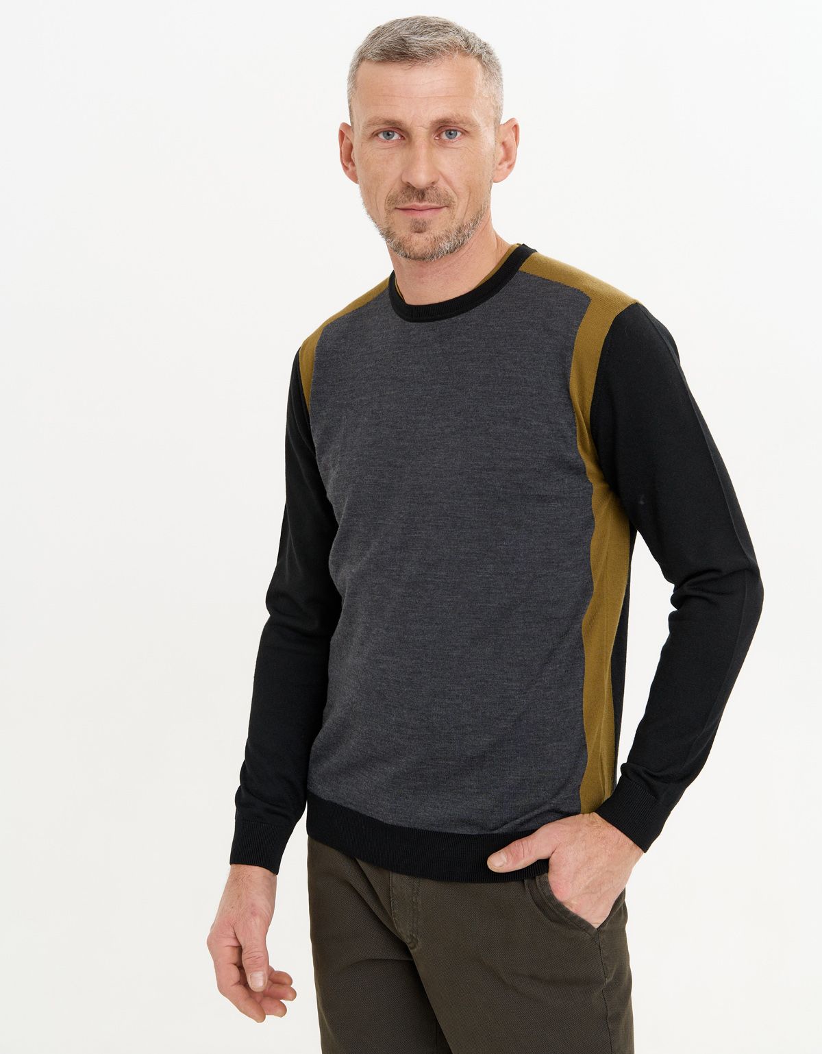 Джемпер чёрный мужской Gratude шерстяной | интернет-магазин Olymp-Men