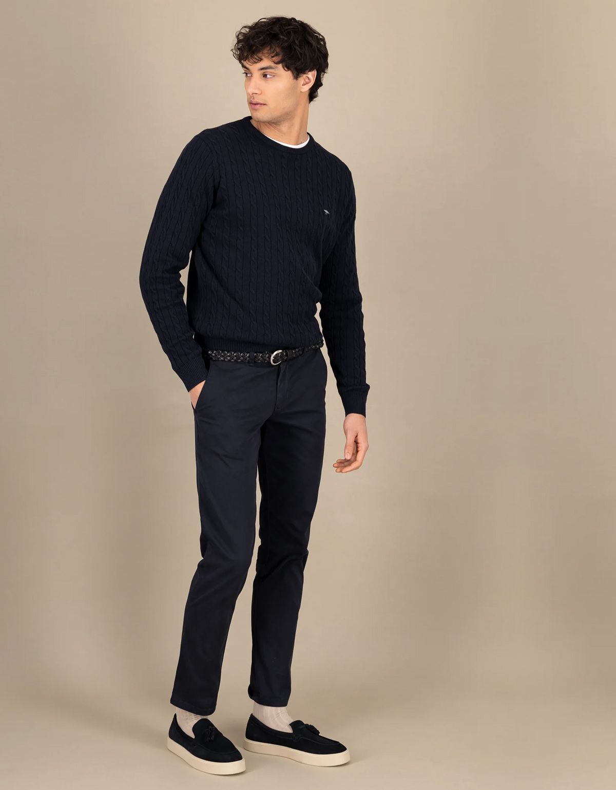 Джемпер мужской Fynch-Hatton вязаный с косами | интернет-магазин Olymp-Men