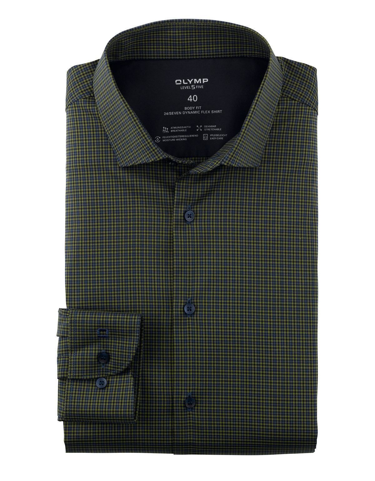 Рубашка мужская OLYMP 24/7 в клетку, body fit | купить в интернет-магазине Olymp-Men