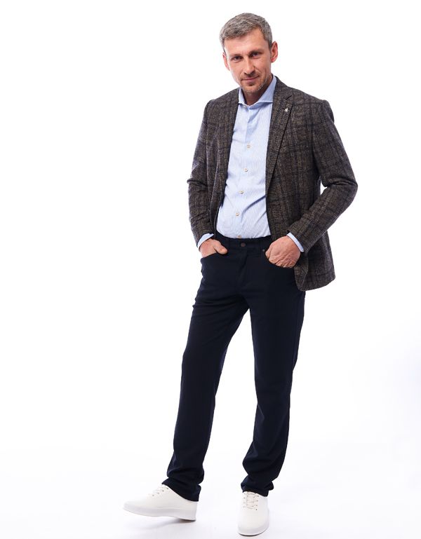 Брюки синие мужские трикотажные Club Of Comfort, прямые | купить в интернет-магазине Olymp-Men