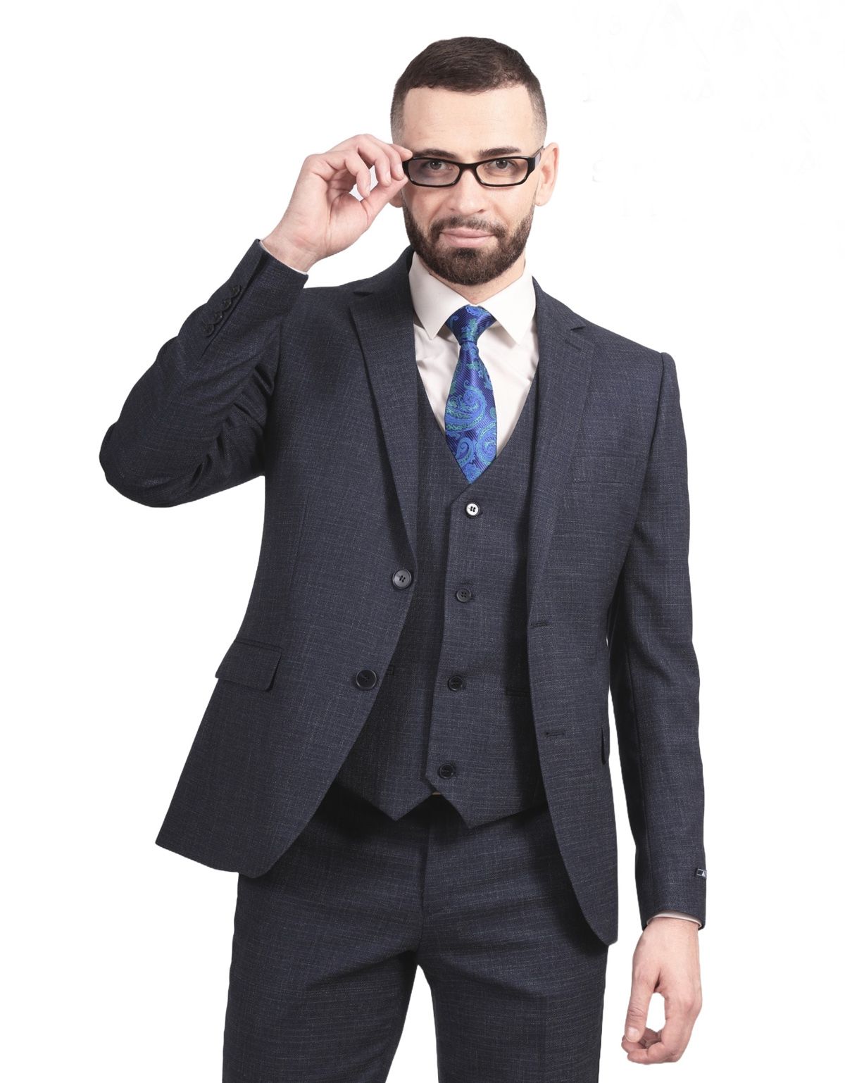 Костюм-тройка мужской зауженный Nowal на 2 пуговицы | купить в интернет-магазине Olymp-Men