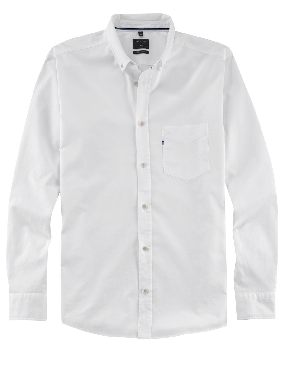 Рубашка мужская OLYMP Casual с карманом, пуговицы на воротнике[БЕЛЫЙ]