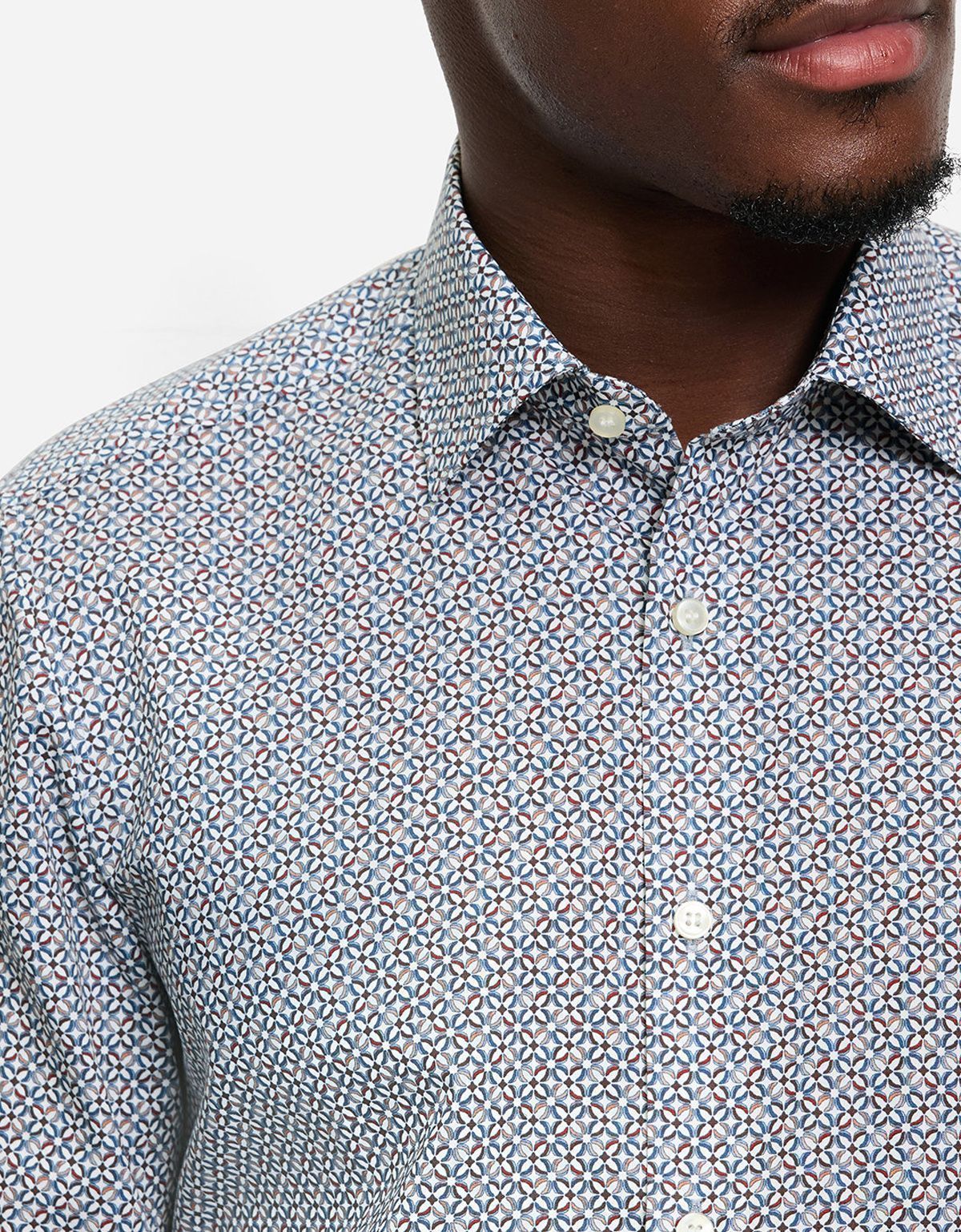 Рубашка мужская с принтом геометрия OLYMP, body fit, на высокий рост | купить в интернет-магазине Olymp-Men