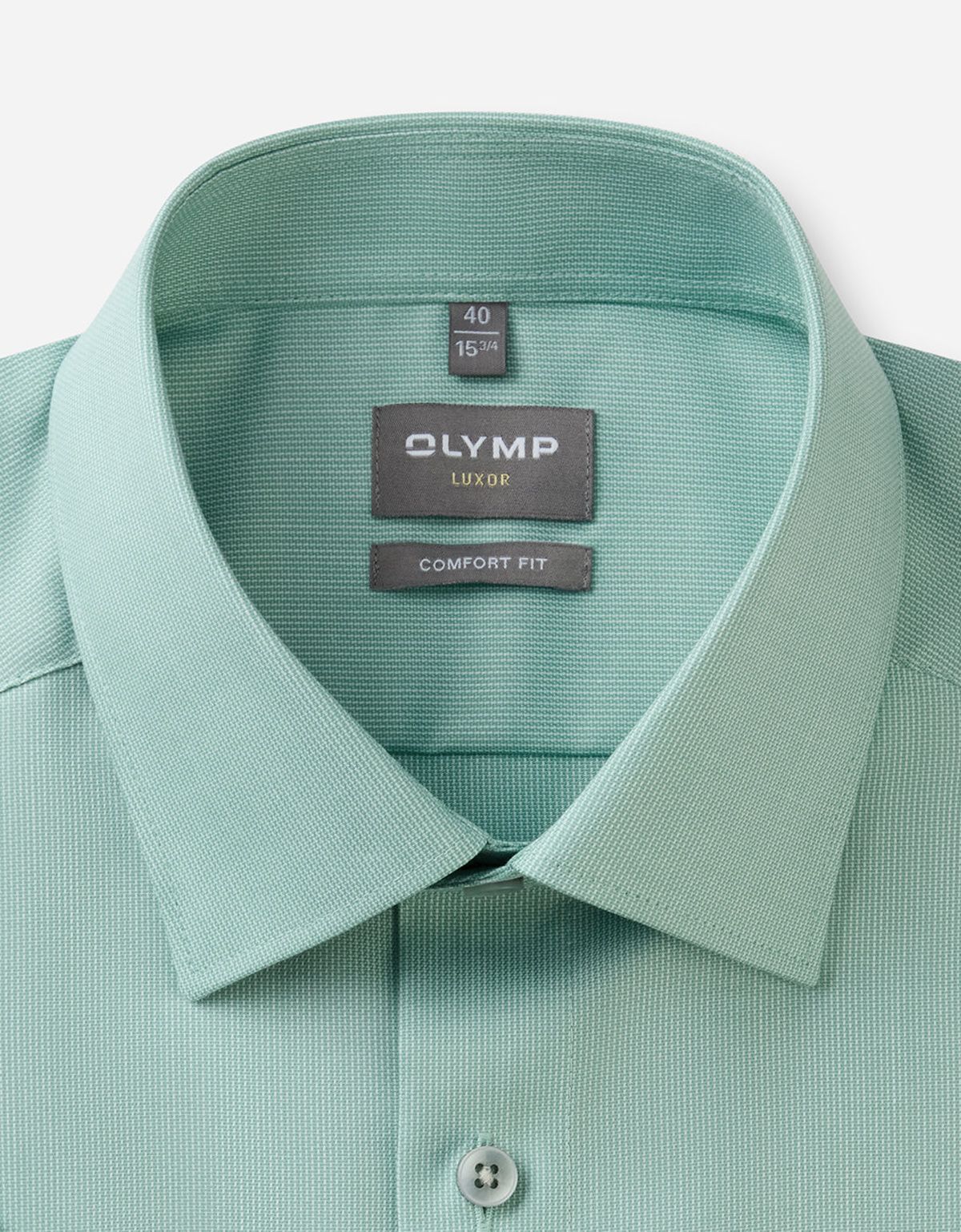 Рубашка зелёная мужская с коротким рукавом OLYMP Luxor, прямой крой