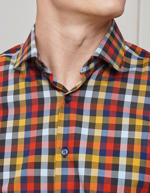 Рубашка мужская в клетку OLYMP 24/7, body fit | купить в интернет-магазине Olymp-Men