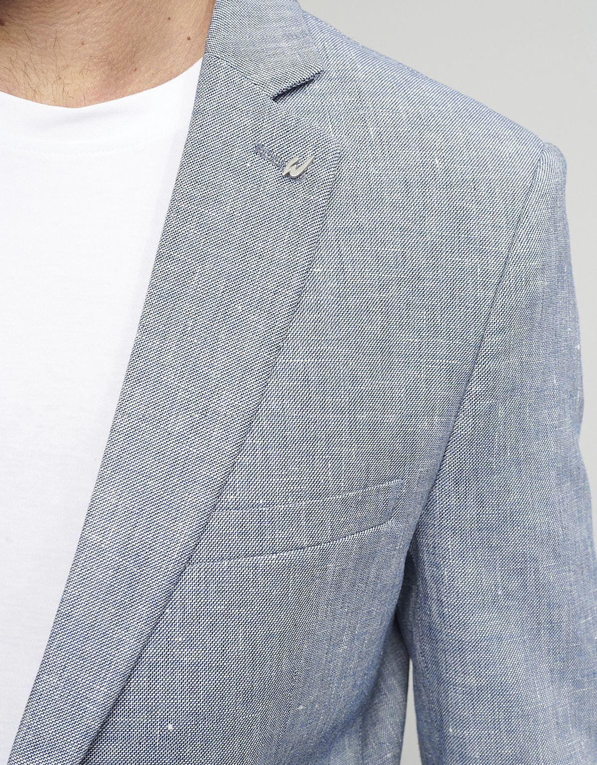 Пиджак льняной голубой w.WEGENER, 2 шлицы | купить в интернет-магазине Olymp-Men