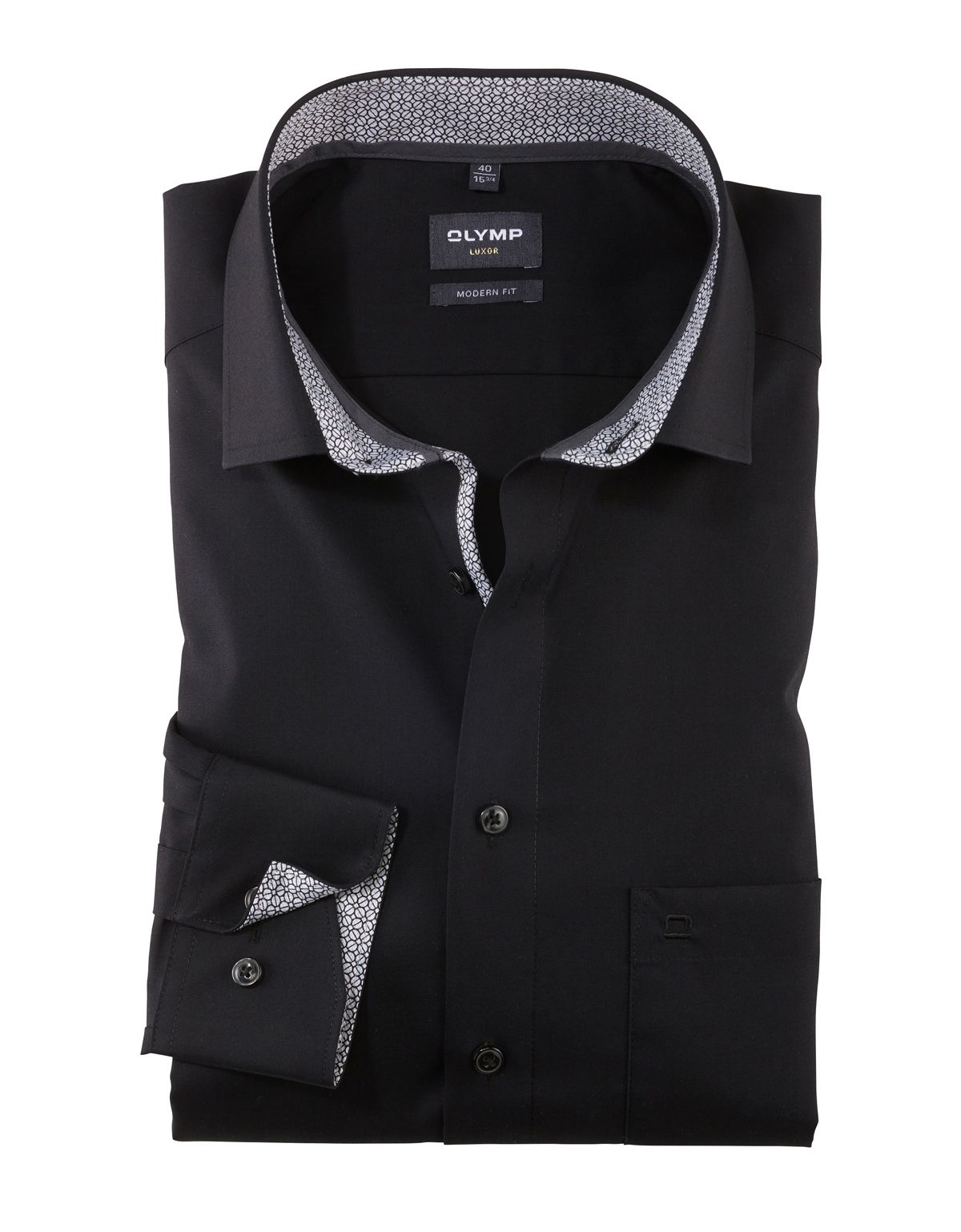 Рубашка OLYMP Luxor, modern fit, на высокий рост[ЧЕРНЫЙ]