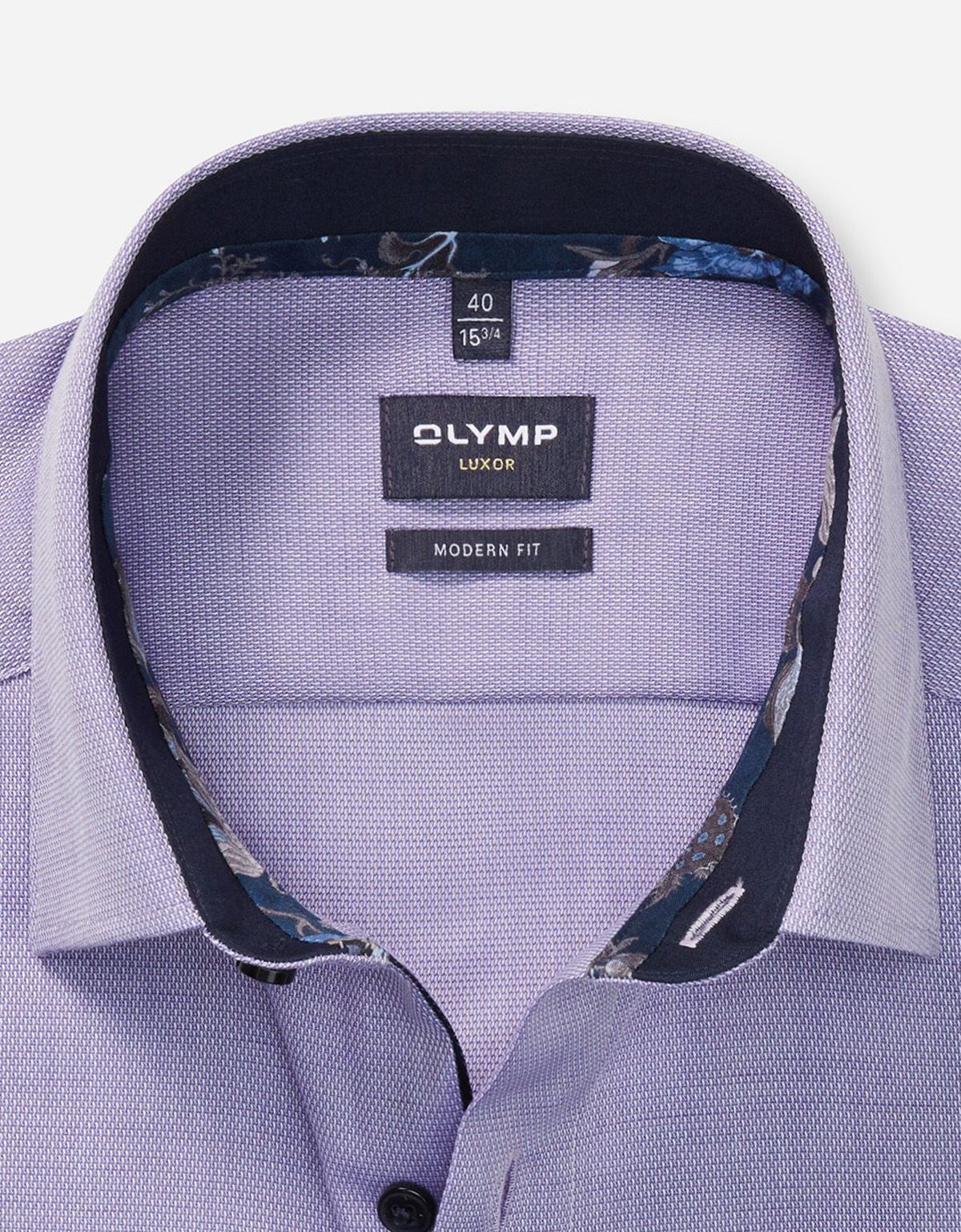 Рубашка мужская с синими пуговицами OLYMP Luxor, modern fit на высокий рост | купить в интернет-магазине Olymp-Men