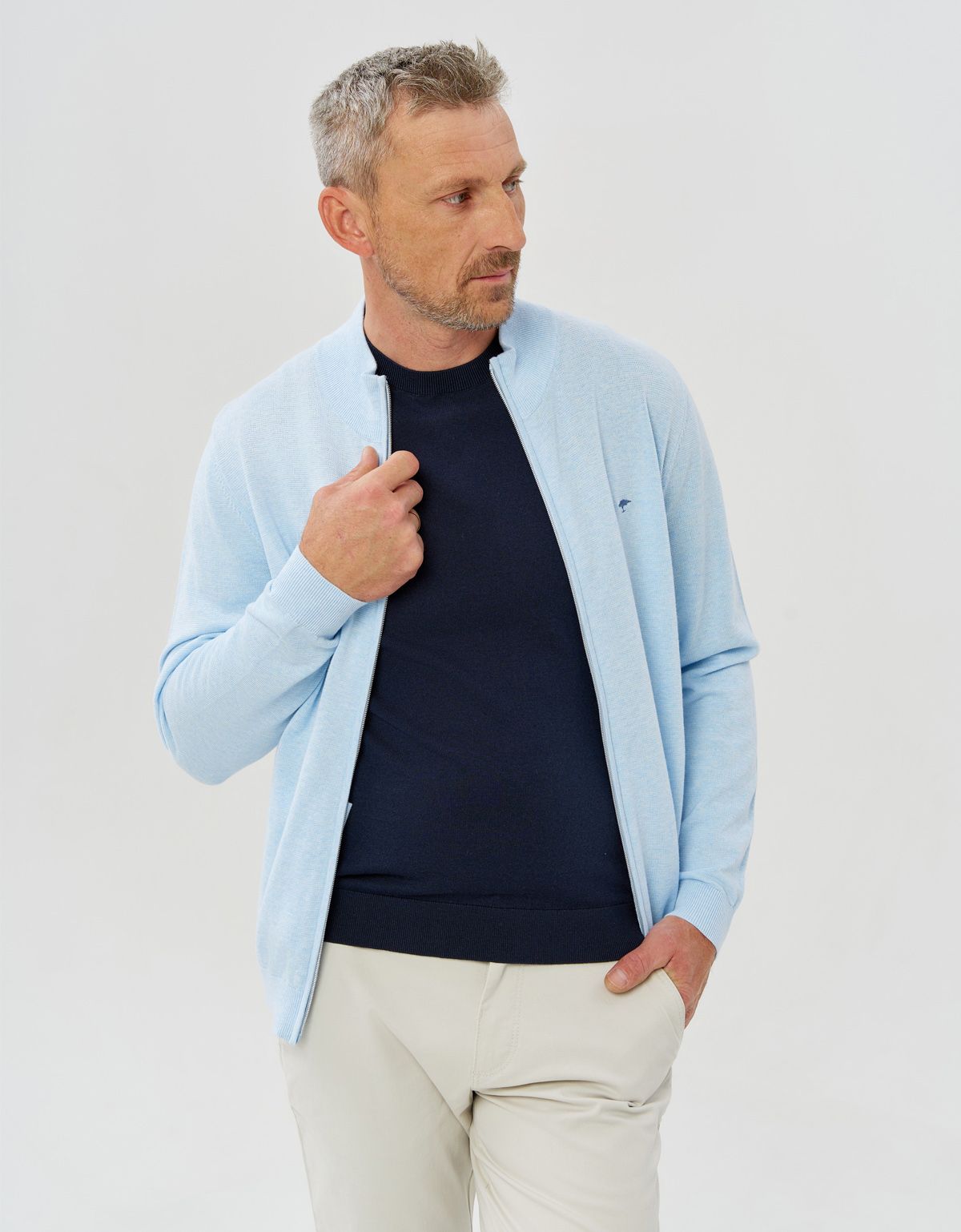 Футболка мужская вязанная синяя Olymp | купить в интернет-магазине Olymp-Men