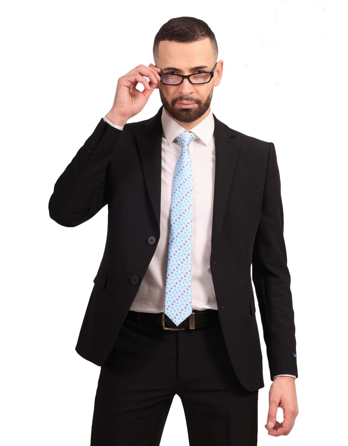 Мужской чёрный костюм Nowal, приталенный | купить в интернет-магазине Olymp-Men