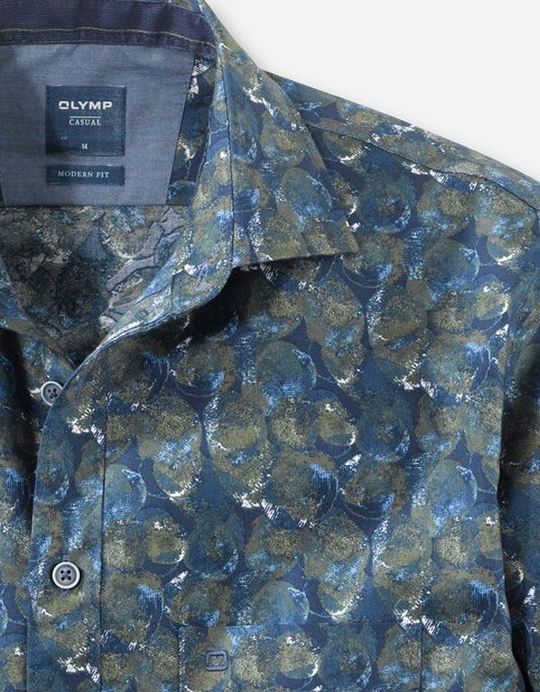 Цветная рубашка мужская цвета хаки OLYMP Casual | купить в интернет-магазине Olymp-Men