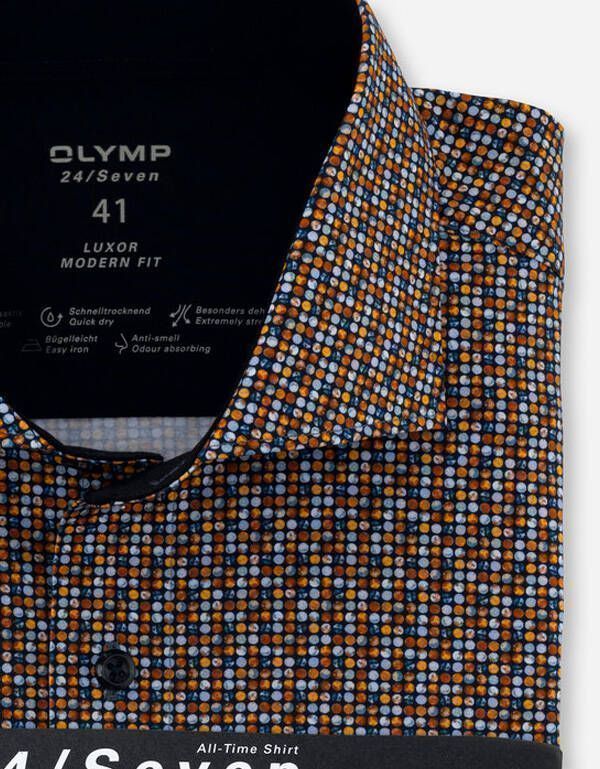Рубашка трикотажная мужская OLYMP с принтом Luxor 24/7, modern fit | купить в интернет-магазине Olymp-Men